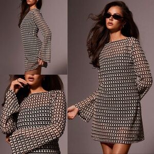 Chic Black and White Women's Swim Coverup.